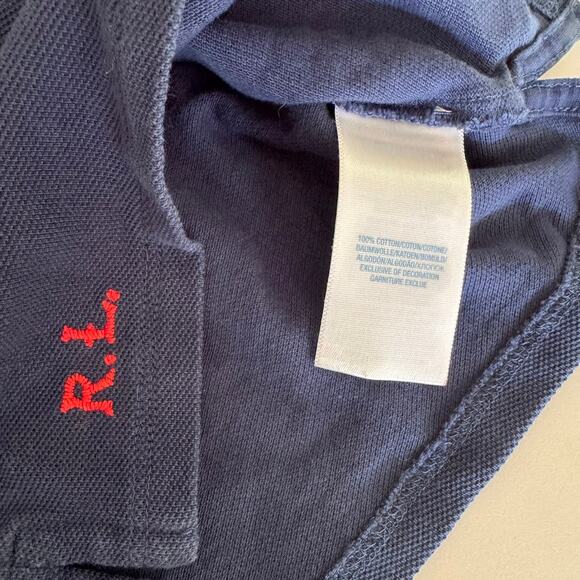 Ralph Lauren Baby Navy Blue Polo Tie Dye Lobster Shirt Size 9M - Picture 3 of 6